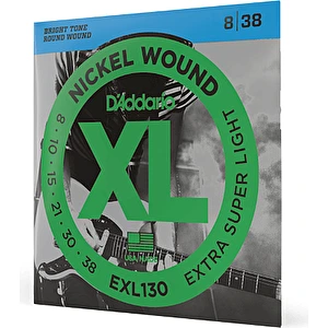 Struny na elektrickú gitaru 8-38 niklové, séria XL D´Addario