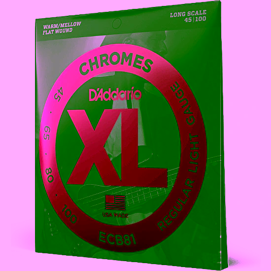 Struny na elektrickú basgitaru XL Chromes 45-100 flat D´addario