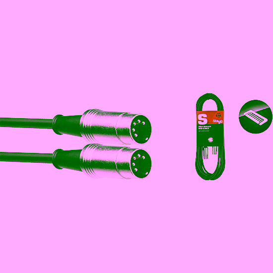 MIDI kabel, DIN zástrčka/DIN zástrčka, 10m Stagg