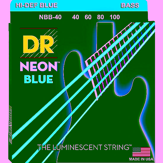Struny na elektrickú basgitaru NBB-40 Light 40-100 Neon Blue Dr strings