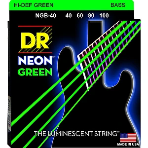 Struny na basgitaru NGB-40 Light 40-100 Neon Green Dr strings