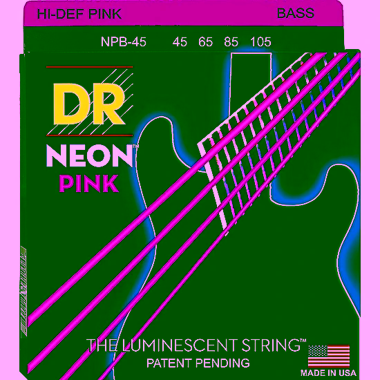 Struny na elektrickú basgitaru NPB-45 45-105 Médium Neon Pink DR.Strings