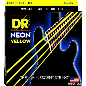 Struny na elektrickú basgitaru NYB-40 light 40-100 Neon Yellow DR.Strings