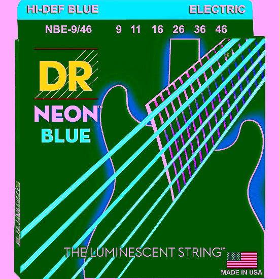 Struny na elektrickú gitaru NBE-9/46 9-46 Neon Blue DR Strings