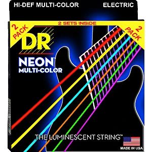 Struny na elektrickú gitaru 2- balenie NMCE-2/10 10-46 Neon Multi Color DR Strings