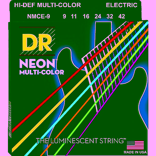 Struny na elektrickú gitaru NMCE-9 9-42 Neon Multi Color DR Strings