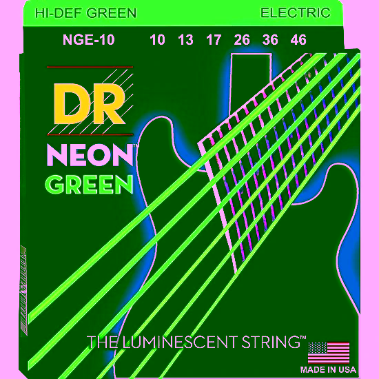 Struny na elektrickú gitaru NGE-10 10-46 Neon Green DR Strings