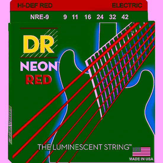 Struny na elektrickú gitaru NRE-9/46 9-46 Neon Red DR Strings