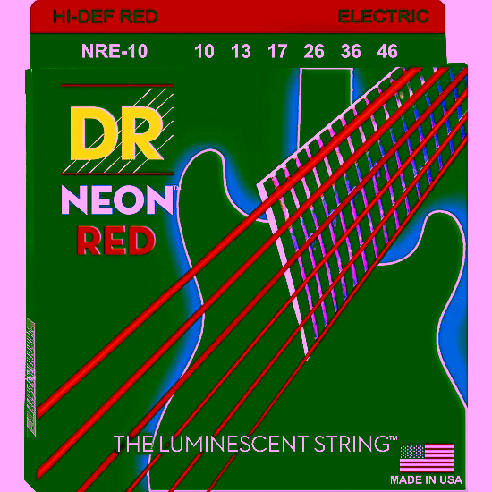 Struny na elektrickú gitaru NRE-10 10-46 Neon Red DR Strings