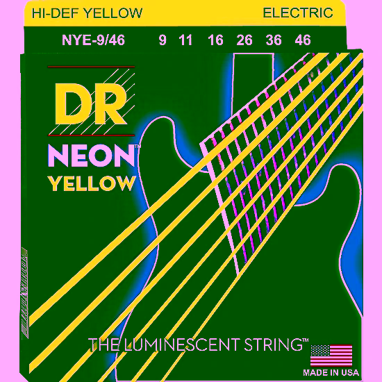 Struny na elektrickú gitaru NYE-9/46 9-46 Neon Yellow DR Strings
