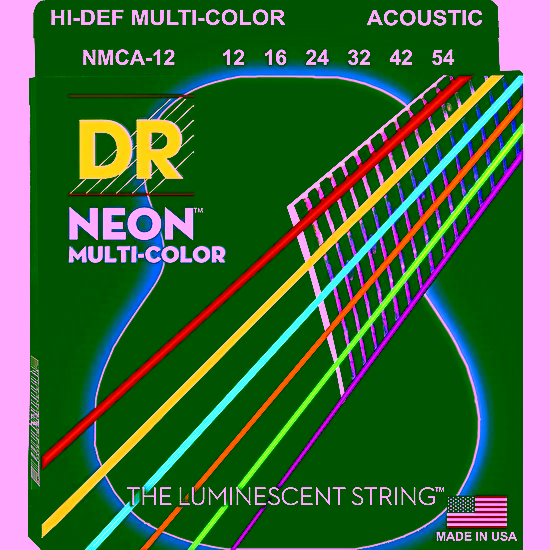 Struny na akustickú gitaru NMCA-12 12-54 Neon Multi Color DR Strings